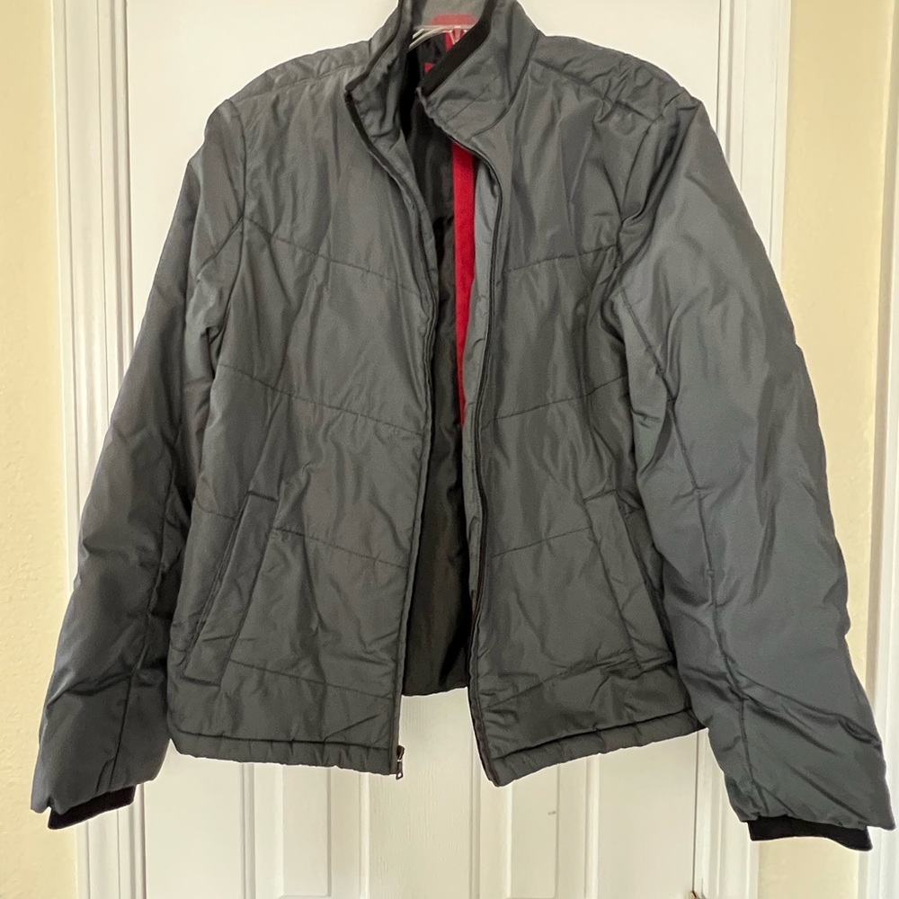 Alfani Gray Puffer Jacket with High Collar